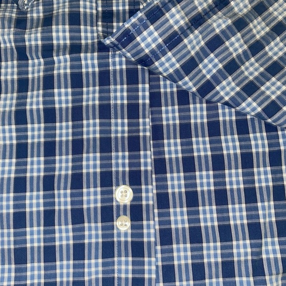 Eddie Bauer Men's L Button Down Shirt‎ Blue White Plaid Long Sleeve 100% Cotton - Picture 7 of 13